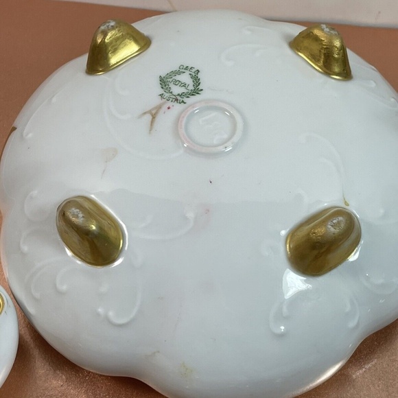 Antique 6 pc set O&EG Royal & Princes Louise Austria Bowl Open Salt Cellars - Picture 7 of 11